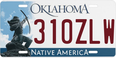 OK license plate 310ZLW
