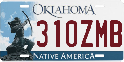 OK license plate 310ZMB