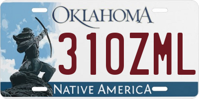 OK license plate 310ZML