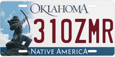 OK license plate 310ZMR
