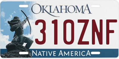 OK license plate 310ZNF
