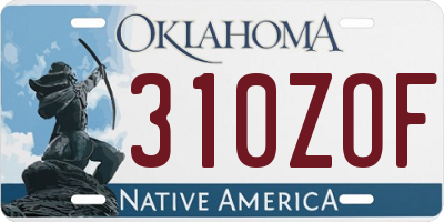 OK license plate 310ZOF