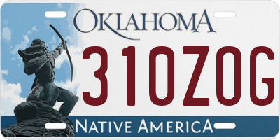 OK license plate 310ZOG