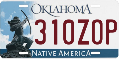 OK license plate 310ZOP