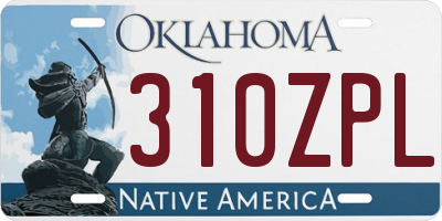 OK license plate 310ZPL