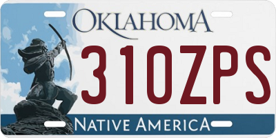 OK license plate 310ZPS
