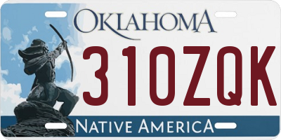 OK license plate 310ZQK