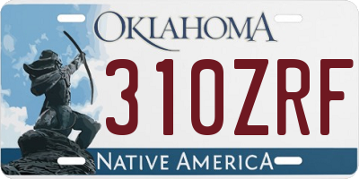 OK license plate 310ZRF