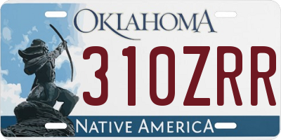 OK license plate 310ZRR