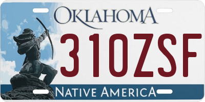 OK license plate 310ZSF