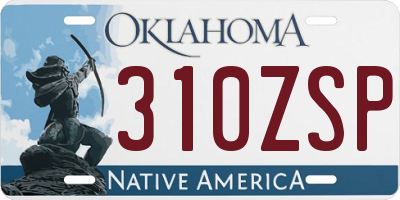 OK license plate 310ZSP