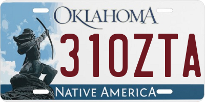 OK license plate 310ZTA