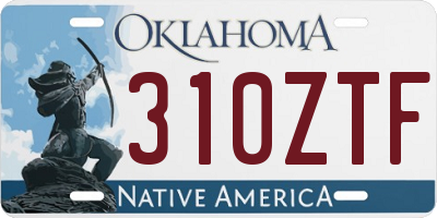 OK license plate 310ZTF