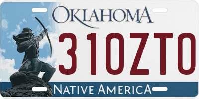 OK license plate 310ZTO