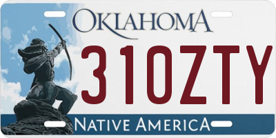 OK license plate 310ZTY