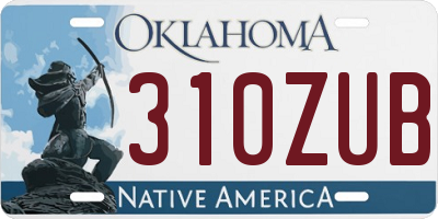 OK license plate 310ZUB