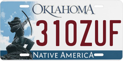 OK license plate 310ZUF