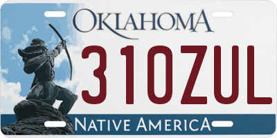 OK license plate 310ZUL