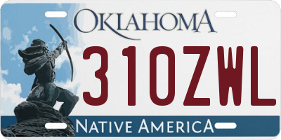 OK license plate 310ZWL