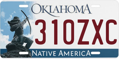 OK license plate 310ZXC