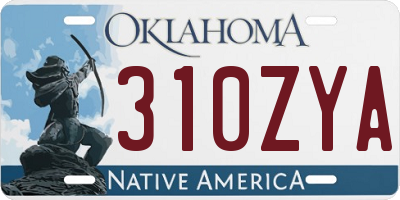 OK license plate 310ZYA