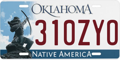 OK license plate 310ZYO