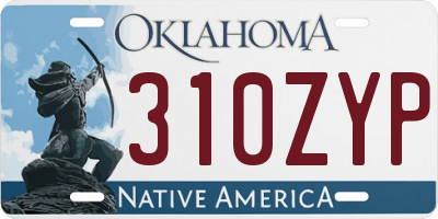 OK license plate 310ZYP