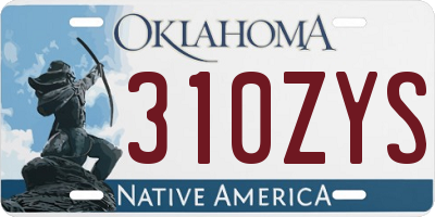 OK license plate 310ZYS