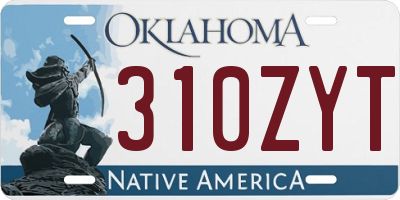 OK license plate 310ZYT