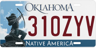 OK license plate 310ZYV