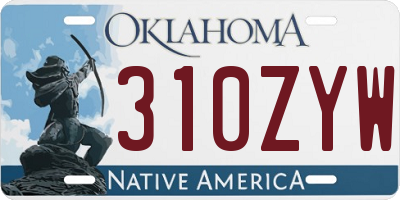 OK license plate 310ZYW