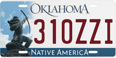 OK license plate 310ZZI