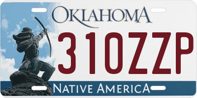 OK license plate 310ZZP