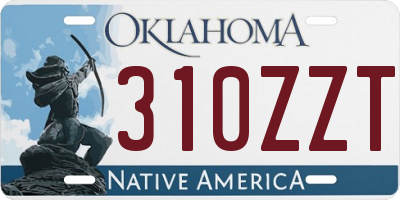 OK license plate 310ZZT