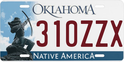 OK license plate 310ZZX