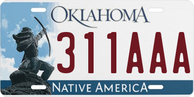 OK license plate 311AAA
