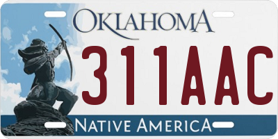 OK license plate 311AAC