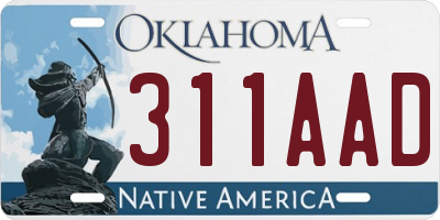 OK license plate 311AAD