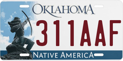 OK license plate 311AAF