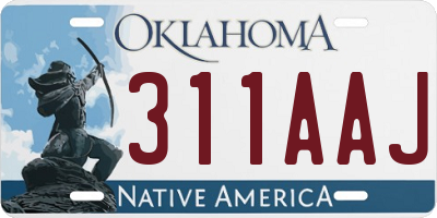 OK license plate 311AAJ