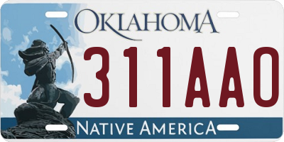 OK license plate 311AAO