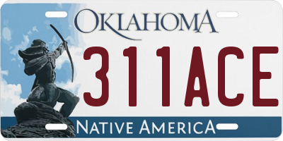 OK license plate 311ACE