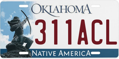 OK license plate 311ACL