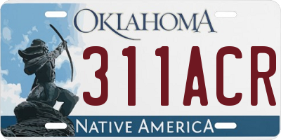 OK license plate 311ACR