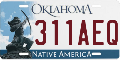 OK license plate 311AEQ