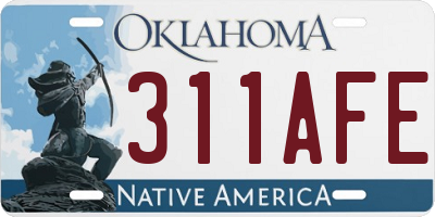 OK license plate 311AFE