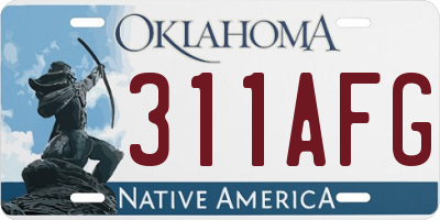 OK license plate 311AFG