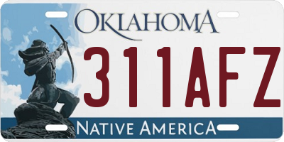 OK license plate 311AFZ