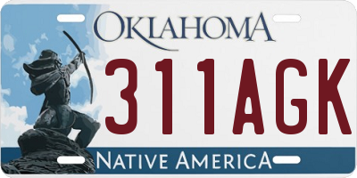 OK license plate 311AGK