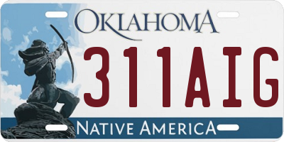 OK license plate 311AIG
